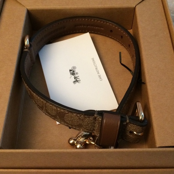 New Coach Small Signature Leather Dog Collar - Picture 4 of 6